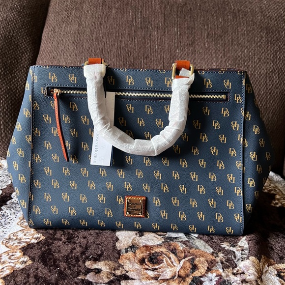 Lyst - Dooney & bourke Gretta Signature Coated Canvas Satchel in Blue